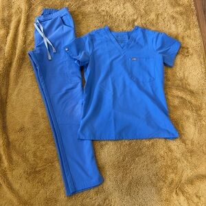 FIGS Scrub Set Ceil Blue XS Top + Pants Medical Uniform
